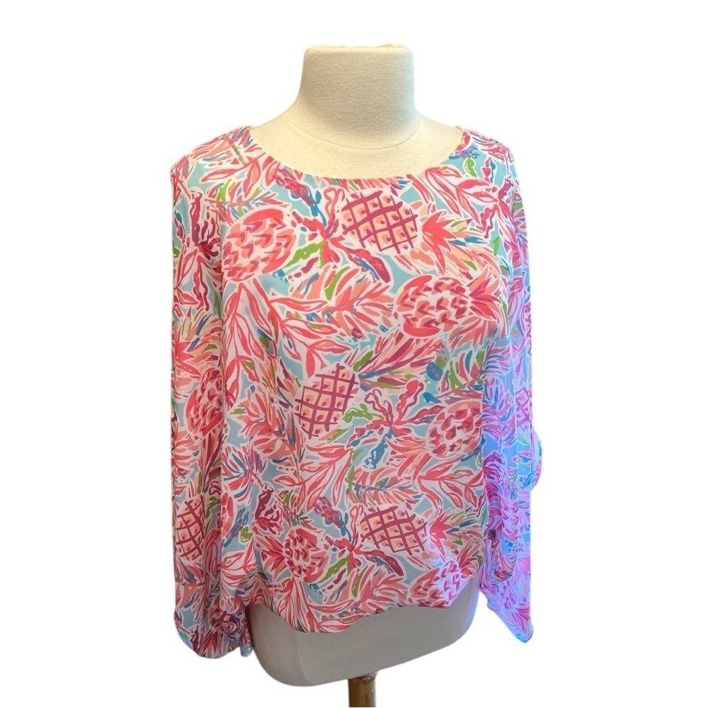 Charlie Paige Tropic Floral Cold Shoulder Butterly Wing Lined With Inner Top SM 